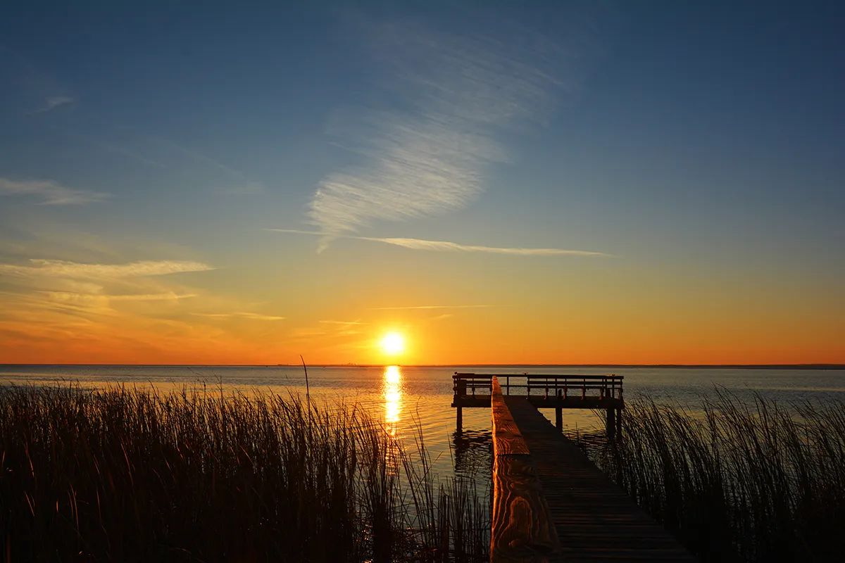 Sunset over the pier